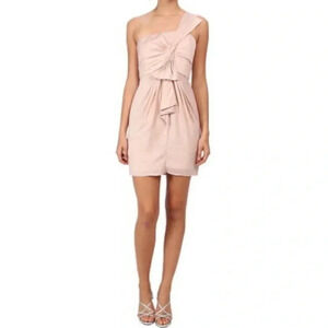 BCBGMaxAzria ‘Palais’ One Shoulder Formal Nude Dress Pleated /Draped details - 4